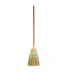 Rubbermaid Commercial Products FG638300BLUE Warehouse Heavy Duty Corn Broom, 1-1/8" Wood Handle, Blue