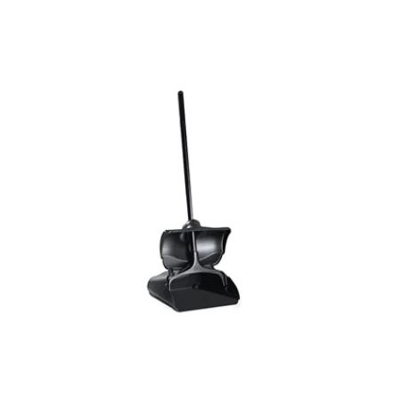 Rubbermaid Commercial Products FG253200BLA Executive Series Lobby Pro Dust Pan With Cover, Long Handle, Black