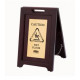 Rubbermaid Commercial Products 186750 22" Executive Series Wooden Multilingual "Caution" Sign, 2-Sided
