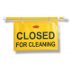 Rubbermaid Commercial Products FG9S1500YEL English Only "Closed For Cleaning" Hanging Doorway Safety Sign, Yellow