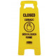 Rubbermaid Commercial Products FG611278YEL Multilingual "Closed" Floor Sign, 25", Yellow