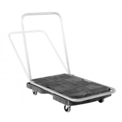 Rubbermaid Commercial Products FG440000BLA Triple Trolley With Straight Handle w/ 3" Casters, Black