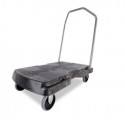 Rubbermaid Commercial Products FG440100BLA Triple Trolley With User Friendly Handle, Standard Duty w/ 5" Caster, Black