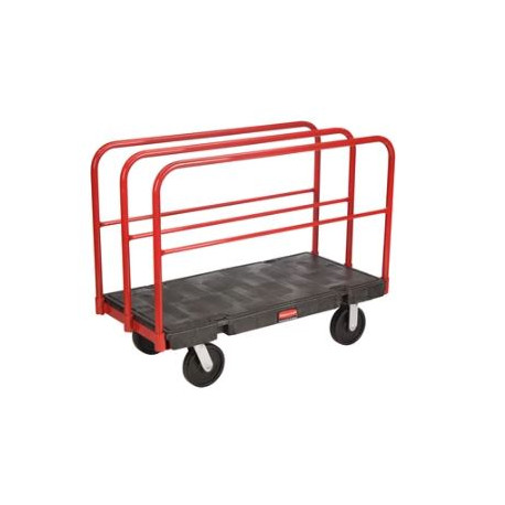 Rubbermaid Commercial Products FG446800BLA Sheet and Panel Truck, 24" x 48" With 8" Polyolefin Casters