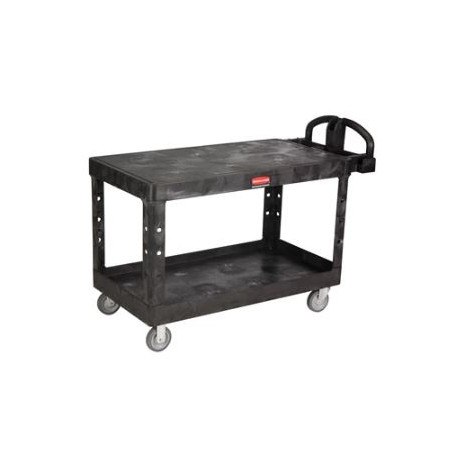 Rubbermaid Commercial Products FG45 Heavy-Duty Ergo Handle Utility Cart With Flat Shelf