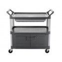 Rubbermaid Commercial Products FG409400GRAY Xtra Instrument Cart w/ Lockable Door & Sliding Drawers, Gray
