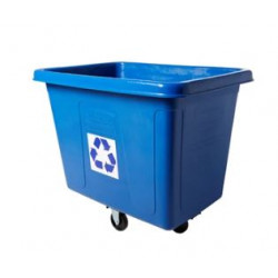 Rubbermaid Commercial Products FG461673BLUE Recycling Cube Truck, 16 Cubic Foot, 500 lbs Load Capacity, Blue