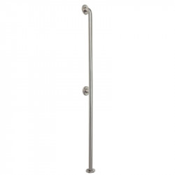 Ponte Giulio G55JAS1 Stainless Steel Wall to Floor Vertical Grab Bar, Satin Finish