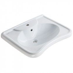 Ponte Giulio B40CMS10WB Ergonomic Porcelain Sink with Curved Front