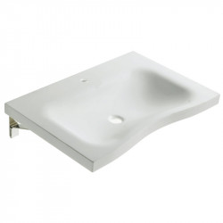 Ponte Giulio B46CNM06W3 Acrylic Stone Sink With Curved Front and Shallow Basin