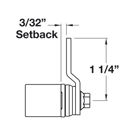 Hafele 235.08.160 Cam Lock Body, with Inward Lever, Vertical Door 32 mm