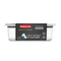 Rubbermaid 20243 Brilliance Food Storage Container, Medium Rectangle, Clear