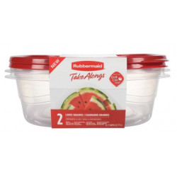Rubbermaid 2075789 TakeAlongs Large Square Food Storage Containers, Set of 2