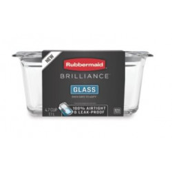 Rubbermaid 21183 Brilliance Glass Food Storage Container, Medium Rectangle, Clear