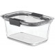 Rubbermaid 21183 Brilliance Glass Food Storage Container, Medium Rectangle, Clear