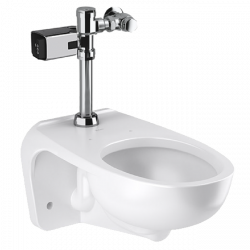 Sloan WETS-2450.1404 ST-2459 Wall Hung Elongated Toilet Fixture w/ GEM 111-1.28 SFSM Flushometer