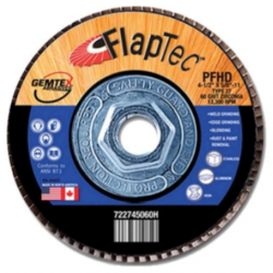 Gemtex Abrasives 722 Flaptec Premium Zirconia Fiberglass High Density Back Flap Disc