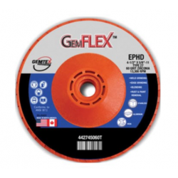Gemtex Abrasives 4427 Gemflex General Purpose Zirconia Trimmable Plastic High Density Back Flap Disc, Type 27