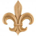 Hardware Resources PAPL-14RW Pressed Rubberwood Fleur-de-lis Applique