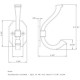 Hardware Resources YD45-431 Emerald Double Prong Wall Mounted Hook