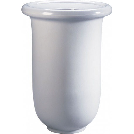 Peter Pepper 107 Liberty Fiberglass Trash Receptacle with Built In Bag Retainer - Taupe Aggregate Finish