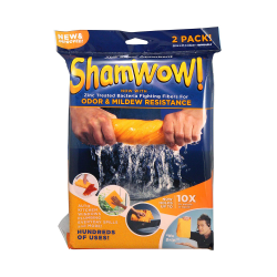 Allstar Innovations AM011124 Shamwow, Super Absorbent Cleaning Shammy Towel, 20 x 27 In. 2/Pk.