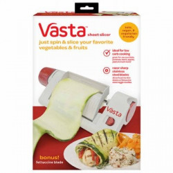 Allstar Innovations VT011112 Vasta, Veggie & Fruit Sheet Slicer, Stainless Steel Blade, 2 Attachements