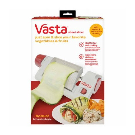 Allstar Innovations VT011112 Vasta, Veggie & Fruit Sheet Slicer, Stainless Steel Blade, 2 Attachements