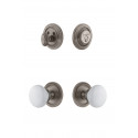 Grandeur Circulaire Rosette w/ Hyde Park Porcelain Knob & Matching Deadbolt