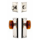 Grandeur Fifth Avenue Plate w/ Amber Baguette Crystal Knob & Matching Deadbolt