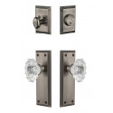 Grandeur Fifth Avenue Plate w/ Biarritz Crystal Knob & Matching Deadbolt