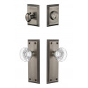 Grandeur Fifth Avenue Plate w/ Bordeaux Crystal Knob & Matching Deadbolt