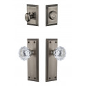 Grandeur Fifth Avenue Plate w/ Fontainebleau Crystal Knob & Matching Deadbolt