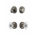 Grandeur Georgetown Rosette w/ Burgundy Crystal Knob & Matching Deadbolt