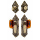 Grandeur Grande Victorian Plate w/ Amber Baguette Crystal Knob & Matching Deadbolt