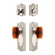 Grandeur Parthenon Plate w/ Amber Baguette Crystal Knob & Matching Deadbolt