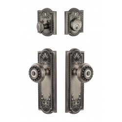 Grandeur Parthenon Long Plate Long Plate Knob & Deadbolt Set