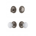 Grandeur Soleil Plate w/ Hyde Park Porcelain Knob & Matching Deadbolt