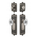 Grandeur Windsor Plate w/ Burgundy Crystal Knob & Matching Deadbolt