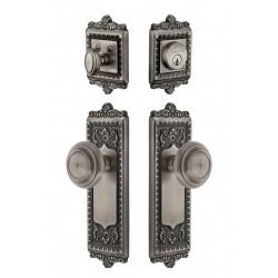 Grandeur Windsor Long Plate w/ Circulaire Knob & Matching Deadbolt