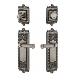 Grandeur Windsor Long Plate w/ Georgetown Lever & Matching Deadbolt