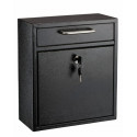  631-05BLK#NAME? Drop Box Wall Mounted Mail Box With Key And Combination Lock(Medium)