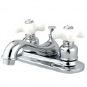 Kingston Brass GKB605PX Water Saving Restoration Centerset Lavatory Faucet w/ Porcelain Cross Handles