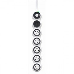 360 Electrical 360529-5CA8ES-BBB 3.4 Rotating Surge Strip 5-Outlets, 2-USB Ports