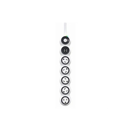 360 Electrical 360529-5CA8ES-BBB 3.4 Rotating Surge Strip 5-Outlets, 2-USB Ports