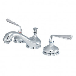 Kingston Brass KS116 Silver Sage Two Handle 8" to 16" Widespread Lavatory Faucet w/ Brass Pop-up & ZL lever handles