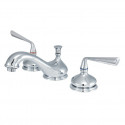Kingston Brass KS1162ZL Silver Sage Two Handle 8" to 16" Widespread Lavatory Faucet w/ Brass Pop-up & ZL lever handles