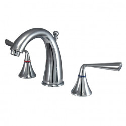 Kingston Brass KS297 Silver Sage Two Handle 8" to 16" Widespread Lavatory Faucet w/ Brass Pop-up & ZL lever handles