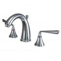 Kingston Brass KS2971ZL Silver Sage Two Handle 8" to 16" Widespread Lavatory Faucet w/ Brass Pop-up & ZL lever handles