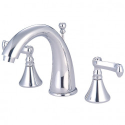 Kingston Brass KS597 Royale Two Handle 8" to 16" Widespread Lavatory Faucet w/ Brass Pop-up & FL lever handles